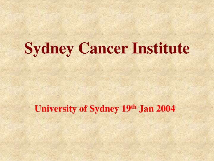 sydney cancer institute