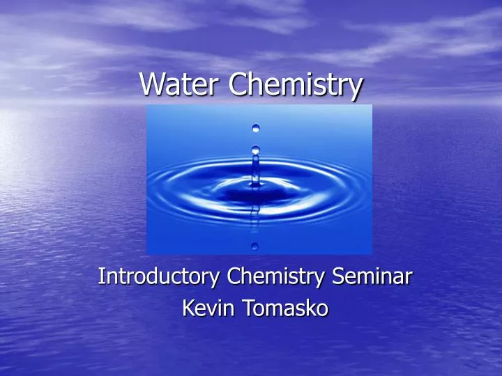 water chemistry