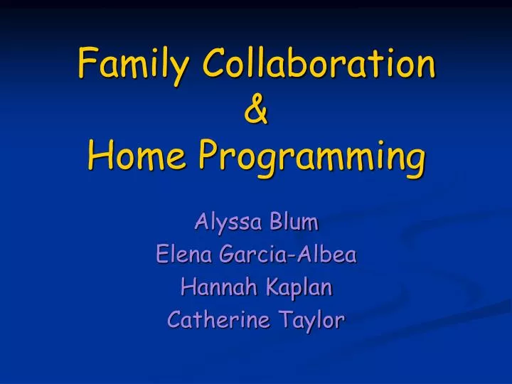 family collaboration home programming