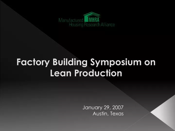 factory building symposium on lean production