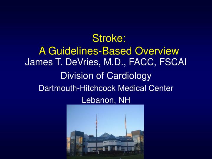stroke a guidelines based overview