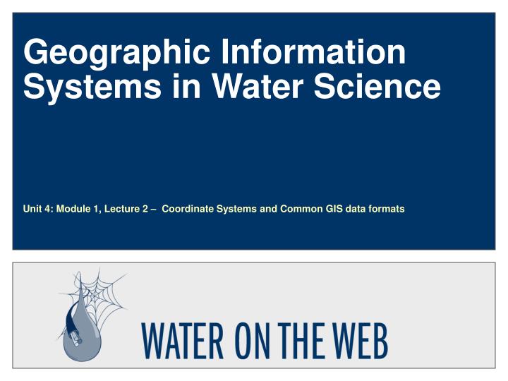 geographic information systems in water science