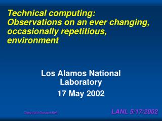 Technical computing: Observations on an ever changing, occasionally repetitious, environment
