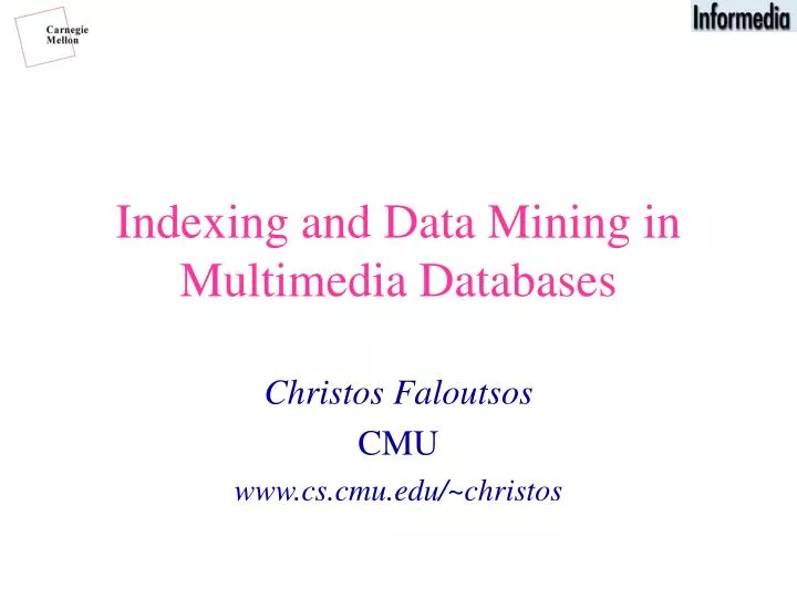 indexing and data mining in multimedia databases