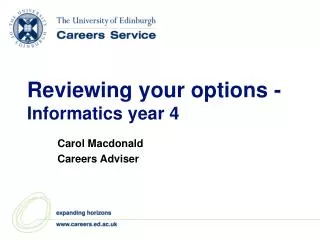 Reviewing your options - Informatics year 4