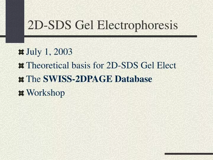 2d sds gel electrophoresis