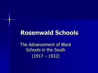 Rosenwald Schools