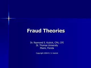 Fraud Theories