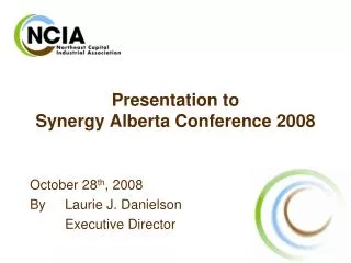Presentation to Synergy Alberta Conference 2008