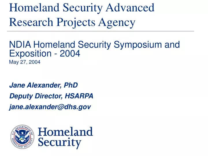 homeland security advanced research projects agency