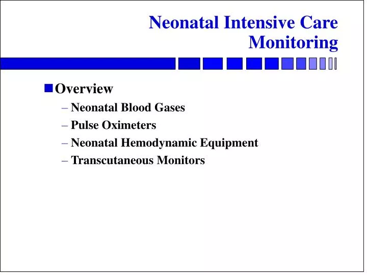 neonatal intensive care monitoring