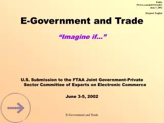 E-Government and Trade “Imagine if…”