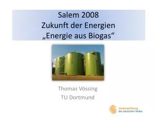 Salem 2008 Zukunft der Energien „Energie aus Biogas“