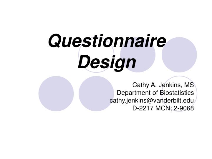 questionnaire design