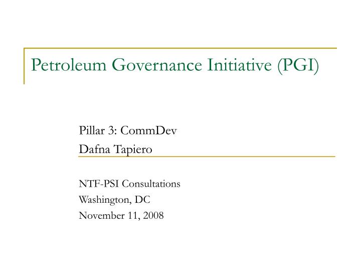petroleum governance initiative pgi