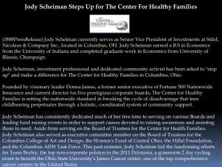 Jody Scheiman Steps Up for The Center For Healthy Families