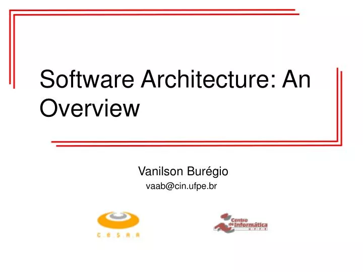 software architecture an overview