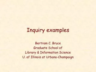 Inquiry examples