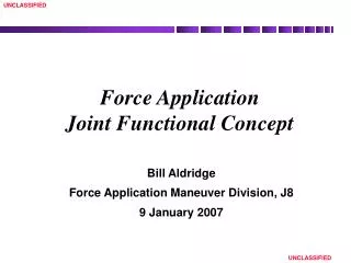 Force Application Joint Functional Concept