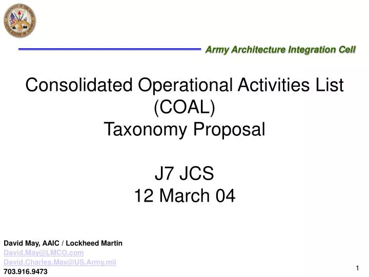 consolidated operational activities list coal taxonomy proposal j7 jcs 12 march 04