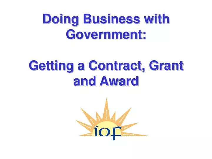 doing business with government getting a contract grant and award