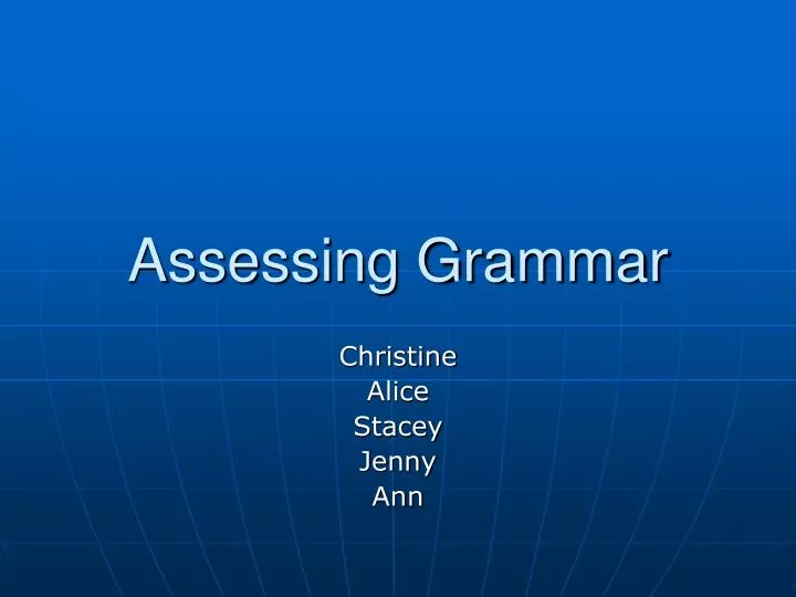 assessing grammar