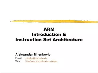 ARM Introduction &amp; Instruction Set Architecture