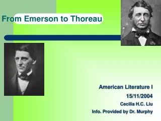 From Emerson to Thoreau