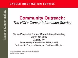 Community Outreach: The NCI’s Cancer Information Service