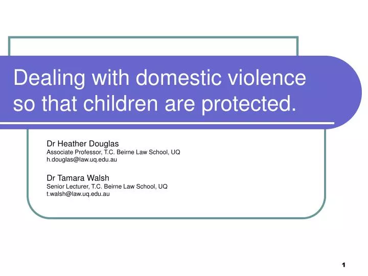 dealing with domestic violence so that children are protected