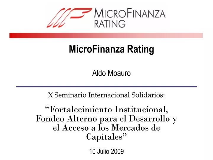 microfinanza rating aldo moauro
