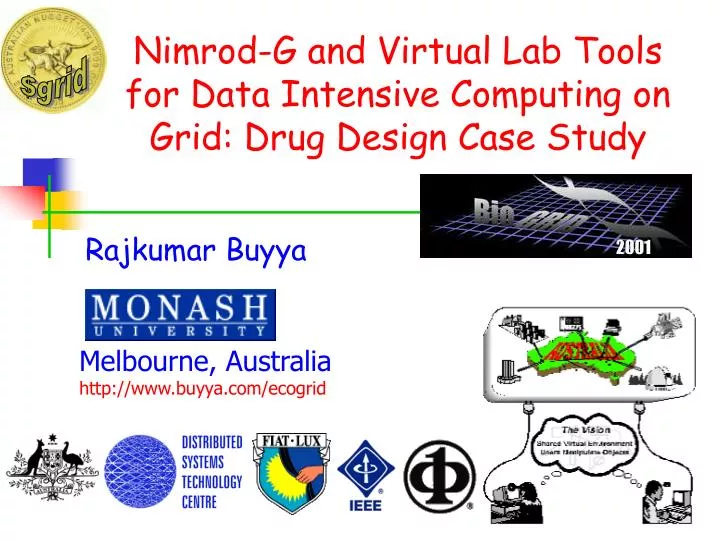 nimrod g and virtual lab tools for data intensive computing on grid drug design case study