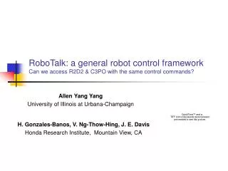 RoboTalk: a general robot control framework Can we access R2D2 &amp; C3PO with the same control commands?