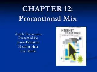 CHAPTER 12: Promotional Mix
