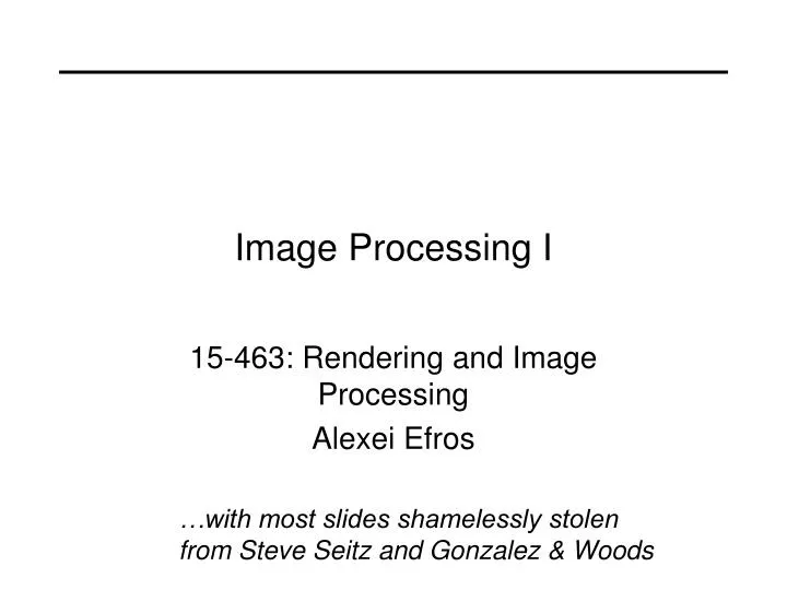 image processing i