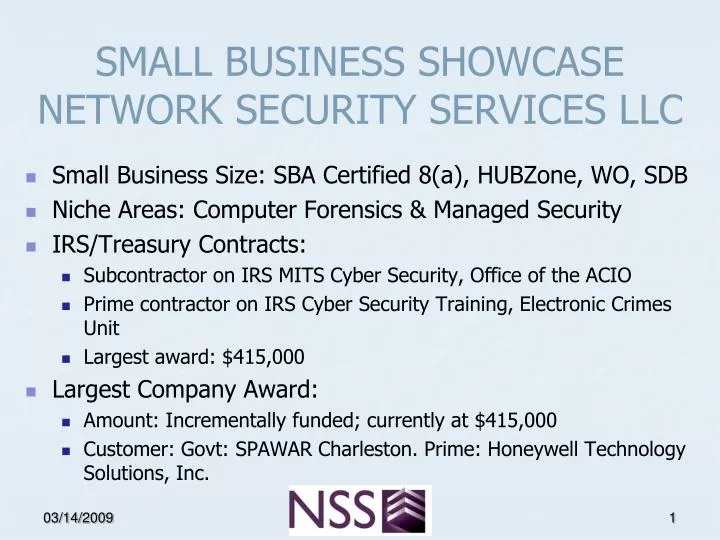 small business showcase network security services llc