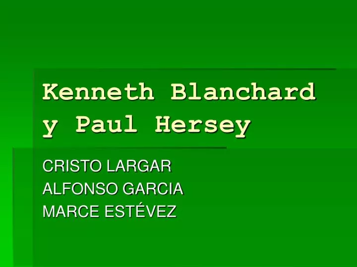 kenneth blanchard y paul hersey