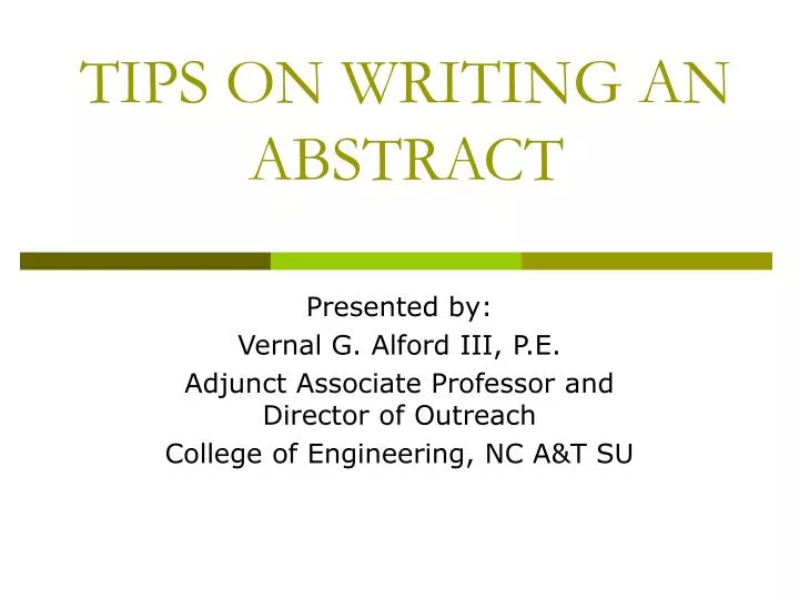 tips on writing an abstract