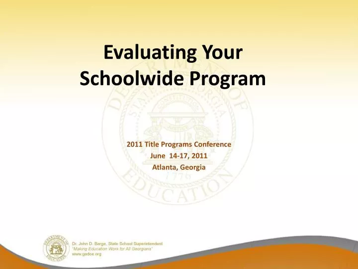 evaluating your schoolwide program