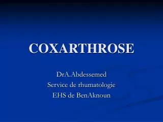 COXARTHROSE