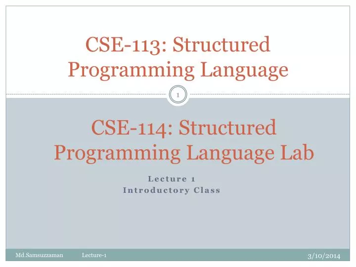 cse 113 structured programming language