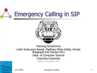 Emergency Calling in SIP