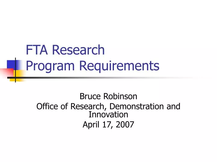 fta research program requirements