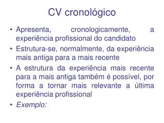 CV cronológico