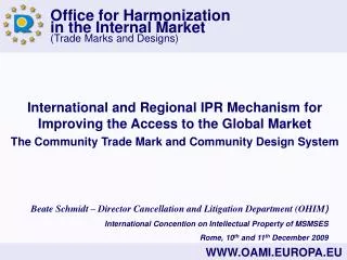 International and Regional IPR Mechanism for Improving the Access to the Global Market