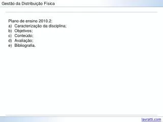 gest o da distribui o f sica