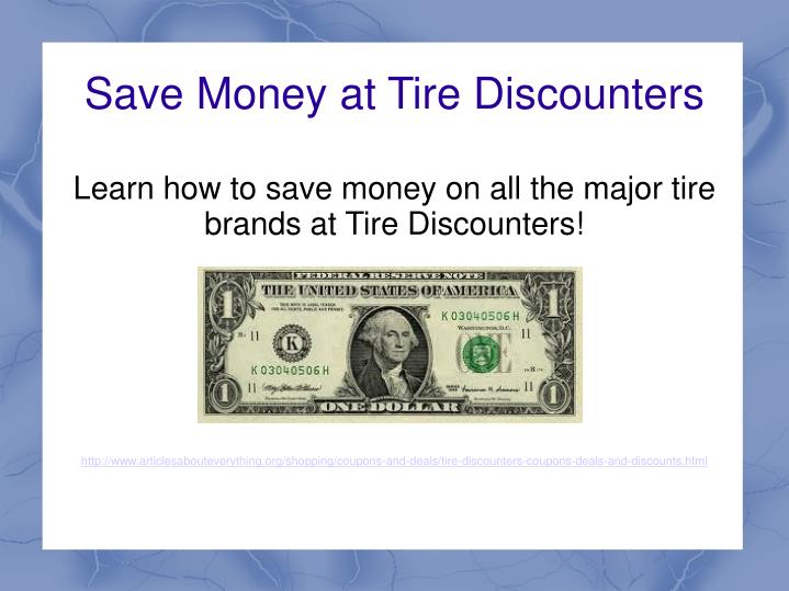 save money at tire discounters
