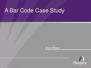 A Bar Code Case Study
