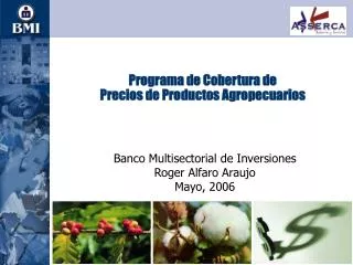 Programa de Cobertura de Precios de Productos Agropecuarios