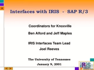 Interfaces with IRIS - SAP R/3